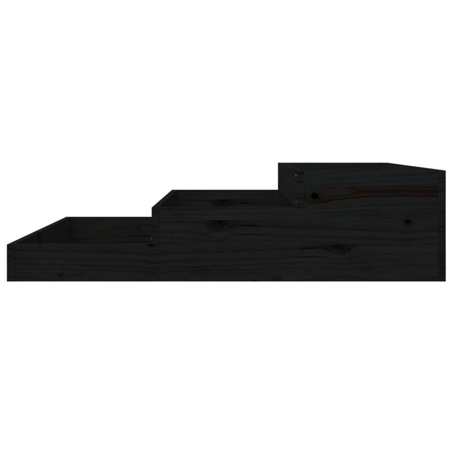 Plantenbak 107X107X27 Cm Massief Grenenhout Zwart