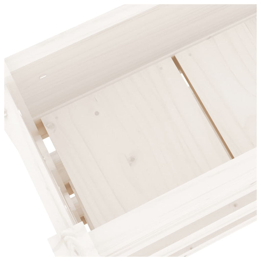 Plantenbak 112X25X104,5 Cm Massief Grenenhout Wit