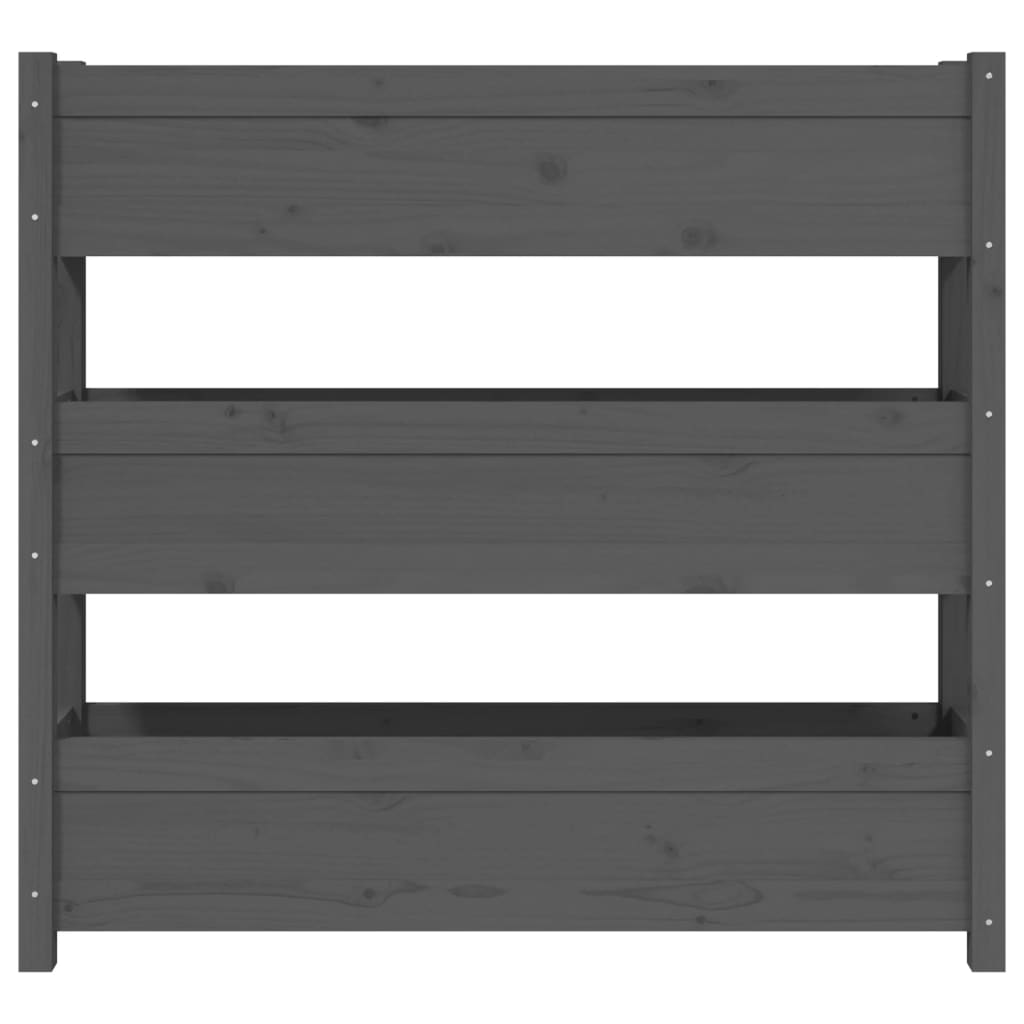 Plantenbak 112X25X104,5 Cm Massief Grenenhout Grijs