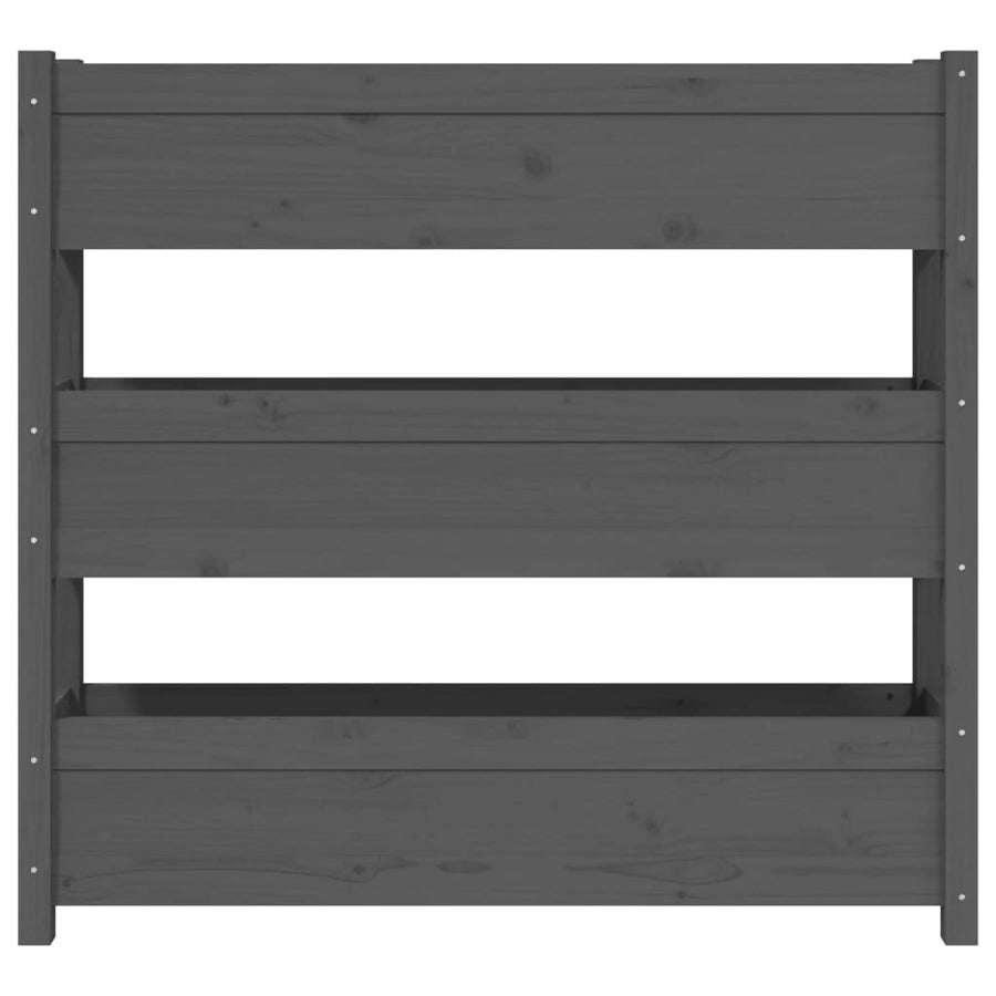 Plantenbak 112X25X104,5 Cm Massief Grenenhout Grijs
