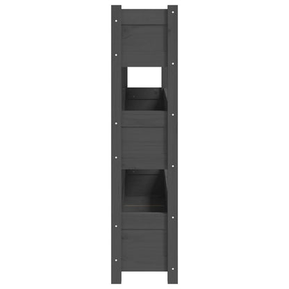 Plantenbak 112X25X104,5 Cm Massief Grenenhout Grijs