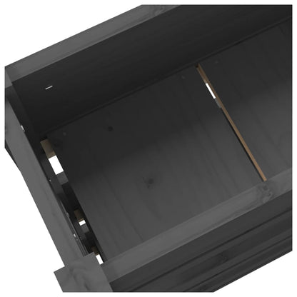 Plantenbak 112X25X104,5 Cm Massief Grenenhout Grijs