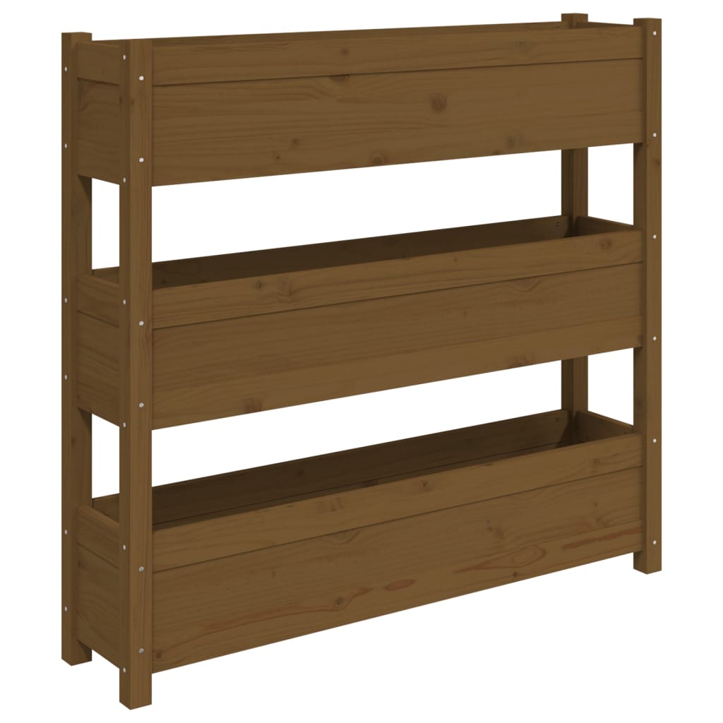 Plantenbak 112X25X104,5 Cm Massief Grenenhout Honingbruin
