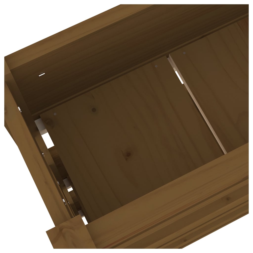 Plantenbak 112X25X104,5 Cm Massief Grenenhout Honingbruin
