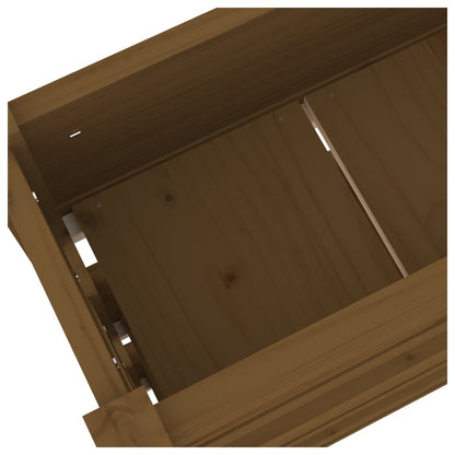 Plantenbak 112X25X104,5 Cm Massief Grenenhout Honingbruin