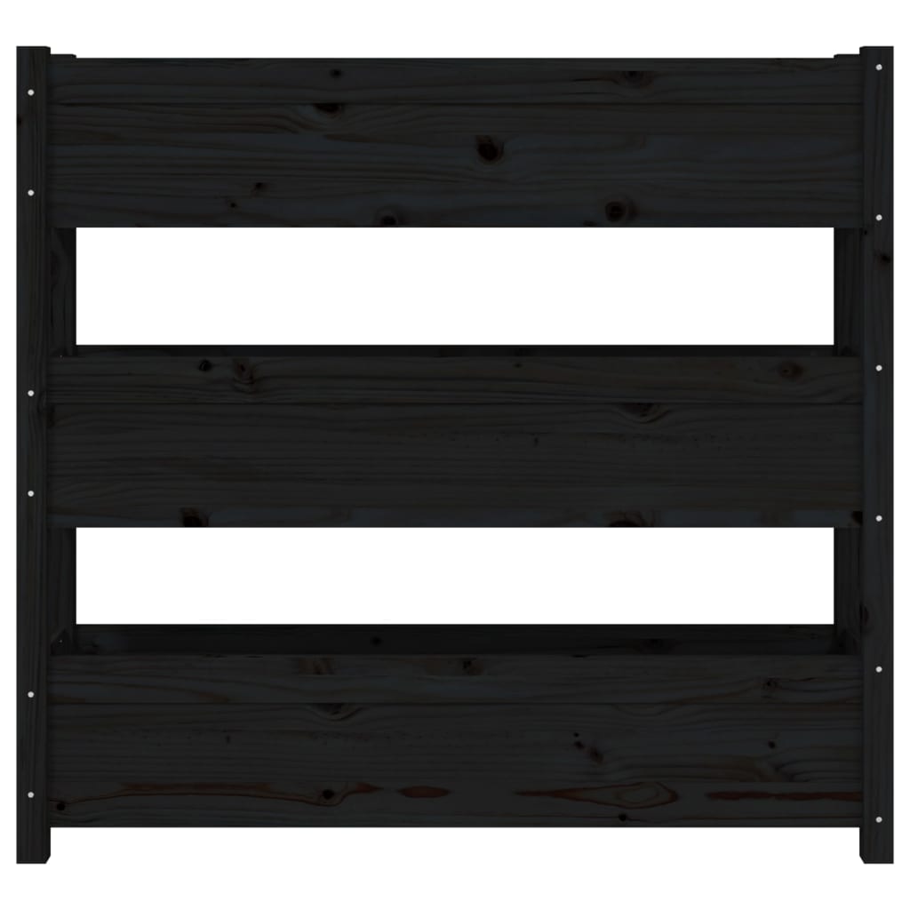 Plantenbak 112X25X104,5 Cm Massief Grenenhout Zwart