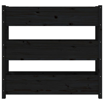 Plantenbak 112X25X104,5 Cm Massief Grenenhout Zwart