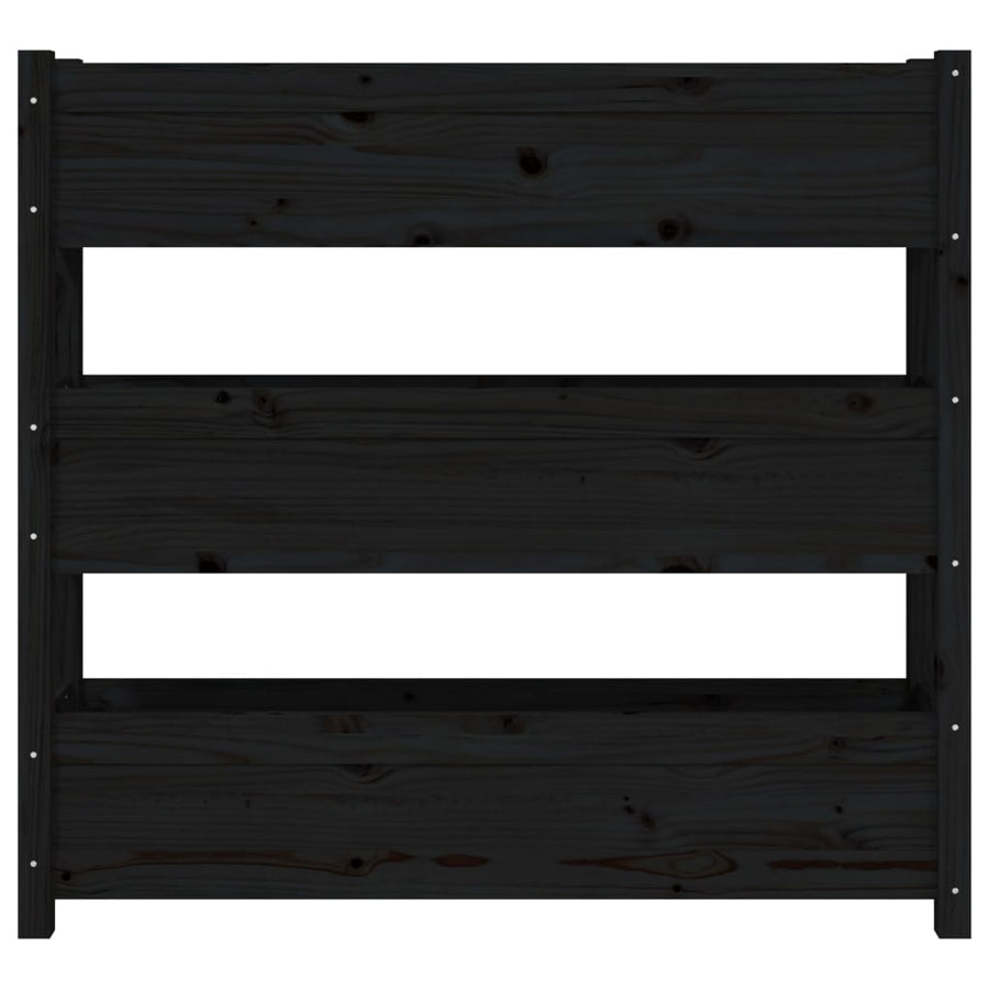 Plantenbak 112X25X104,5 Cm Massief Grenenhout Zwart