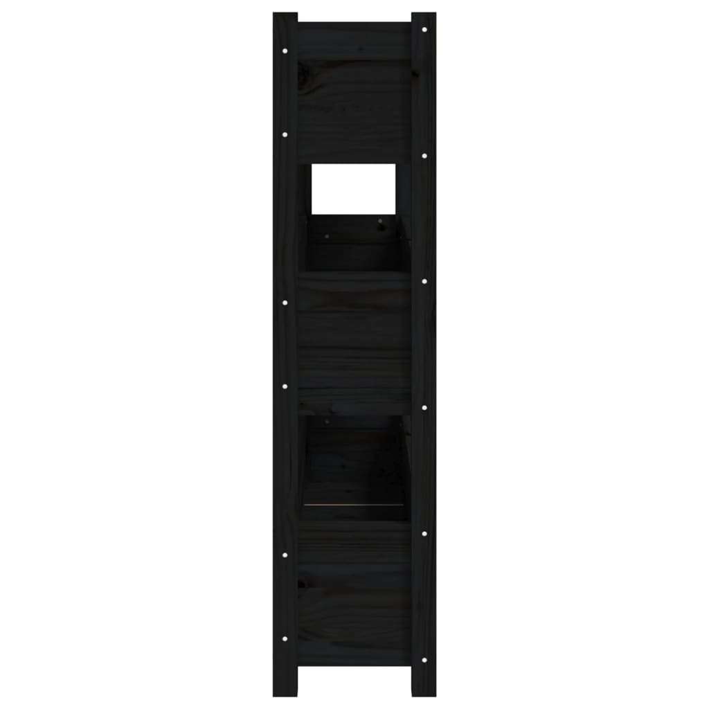 Plantenbak 112X25X104,5 Cm Massief Grenenhout Zwart