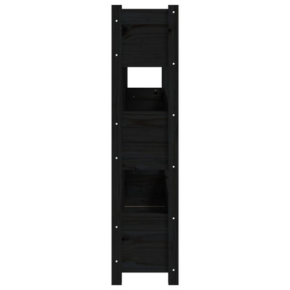 Plantenbak 112X25X104,5 Cm Massief Grenenhout Zwart