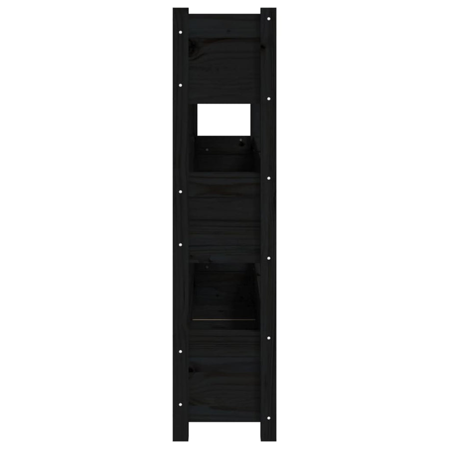 Plantenbak 112X25X104,5 Cm Massief Grenenhout Zwart