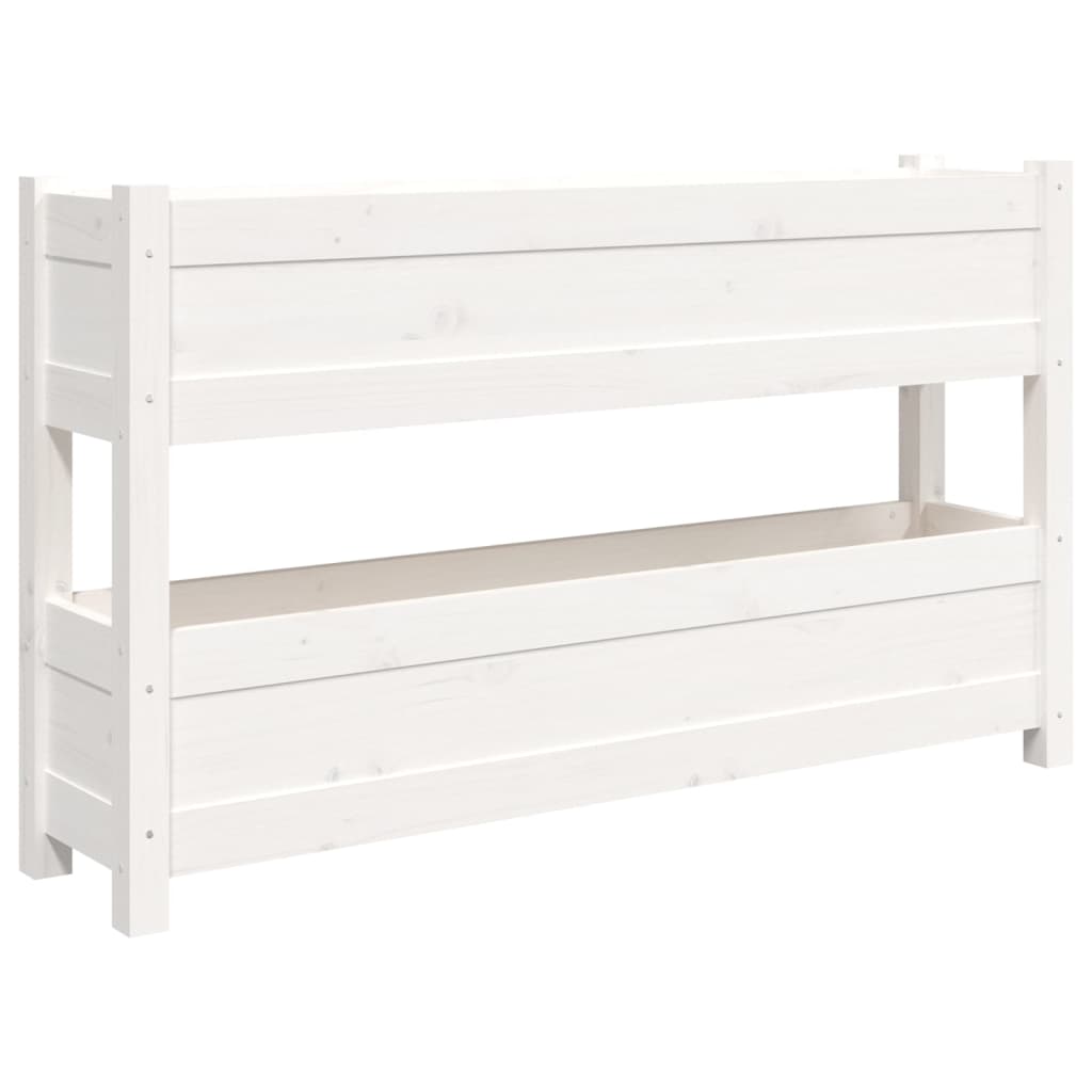 Plantenbak 112X25X66 Cm Massief Grenenhout Wit