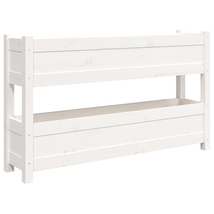 Plantenbak 112X25X66 Cm Massief Grenenhout Wit