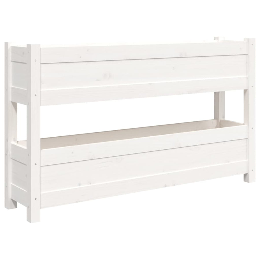 Plantenbak 112X25X66 Cm Massief Grenenhout Wit