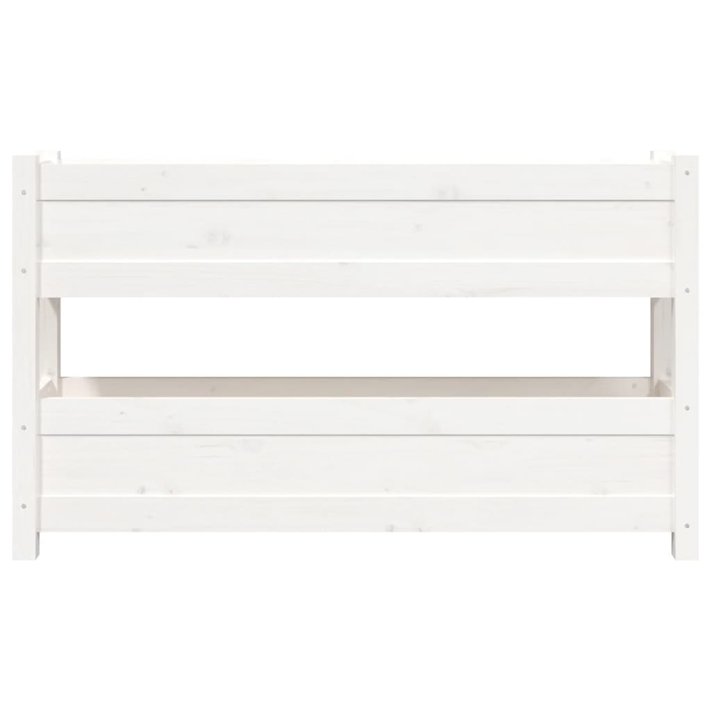 Plantenbak 112X25X66 Cm Massief Grenenhout Wit