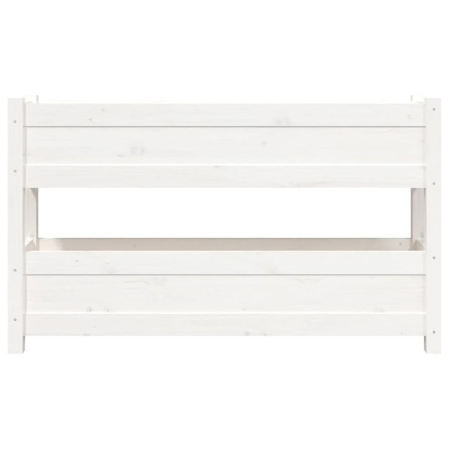 Plantenbak 112X25X66 Cm Massief Grenenhout Wit