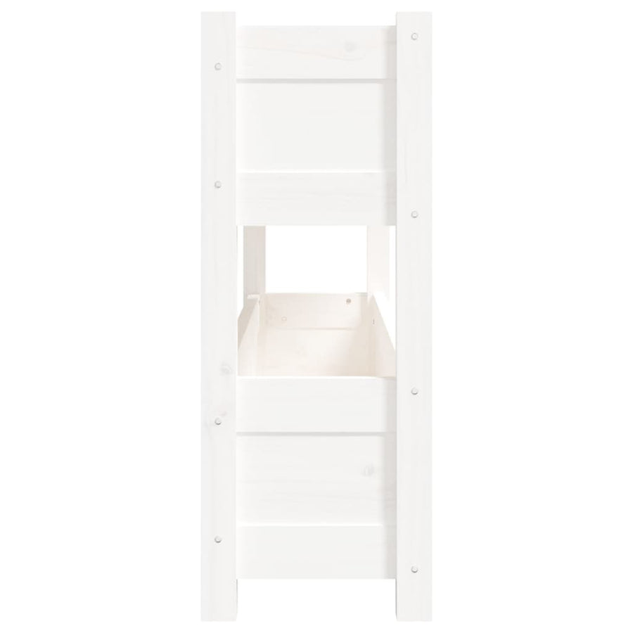 Plantenbak 112X25X66 Cm Massief Grenenhout Wit