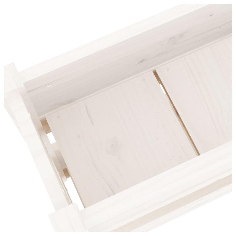 Plantenbak 112X25X66 Cm Massief Grenenhout Wit