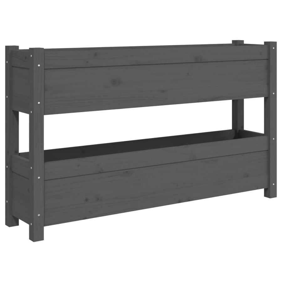 Plantenbak 112X25X66 Cm Massief Grenenhout Grijs