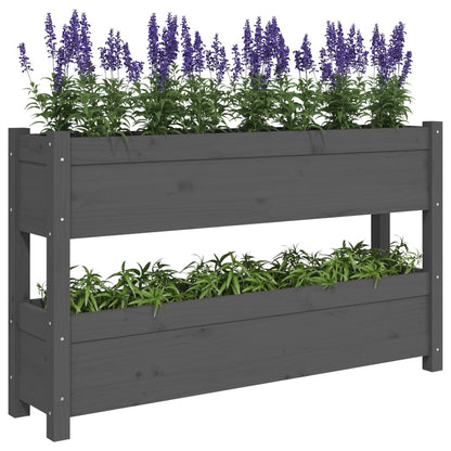 Plantenbak 112X25X66 Cm Massief Grenenhout Grijs