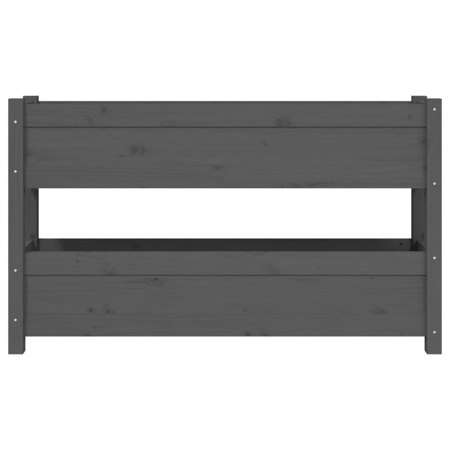 Plantenbak 112X25X66 Cm Massief Grenenhout Grijs