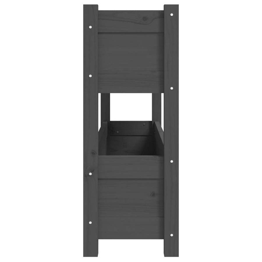 Plantenbak 112X25X66 Cm Massief Grenenhout Grijs