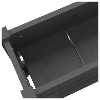 Plantenbak 112X25X66 Cm Massief Grenenhout Grijs