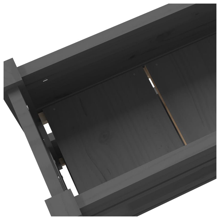 Plantenbak 112X25X66 Cm Massief Grenenhout Grijs