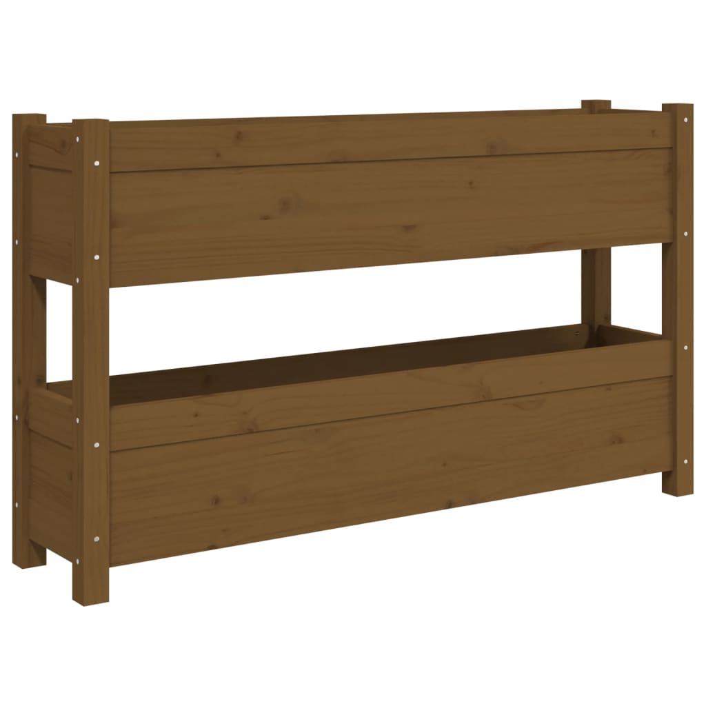 Plantenbak 112X25X66 Cm Massief Grenenhout Honingbruin