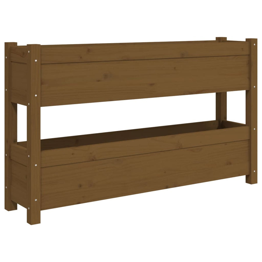 Plantenbak 112X25X66 Cm Massief Grenenhout Honingbruin