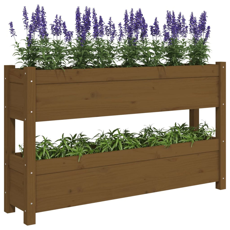 Plantenbak 112X25X66 Cm Massief Grenenhout Honingbruin