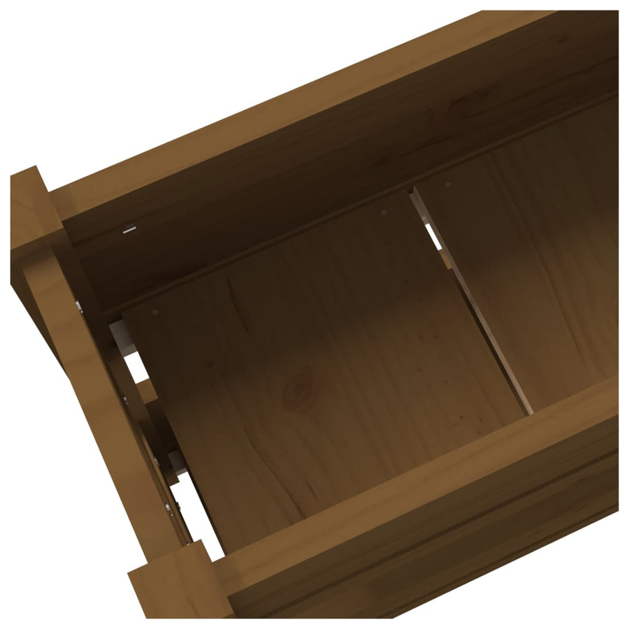 Plantenbak 112X25X66 Cm Massief Grenenhout Honingbruin