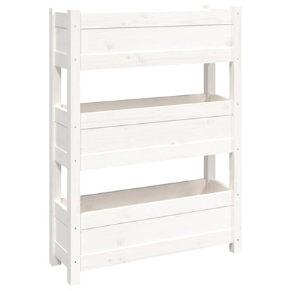 Plantenbak 77X25X104,5 Cm Massief Grenenhout Wit