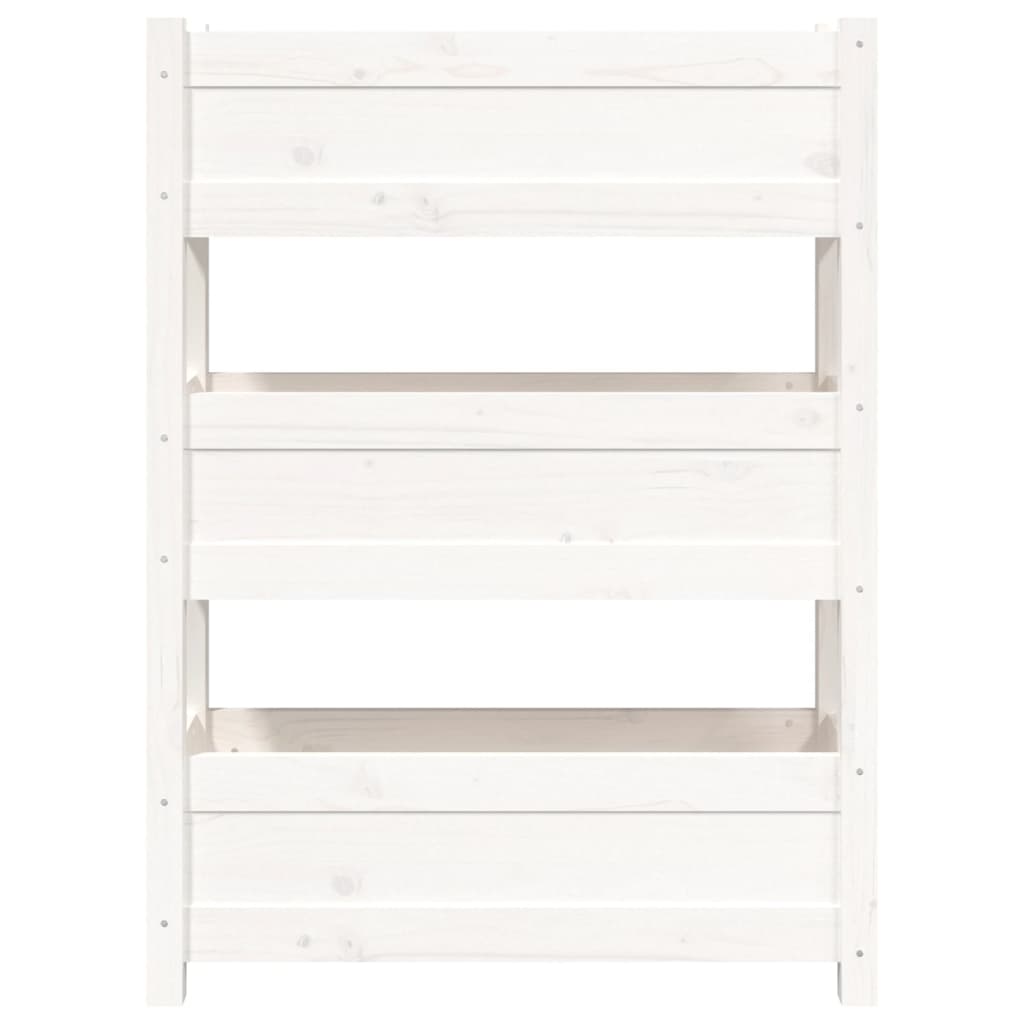 Plantenbak 77X25X104,5 Cm Massief Grenenhout Wit