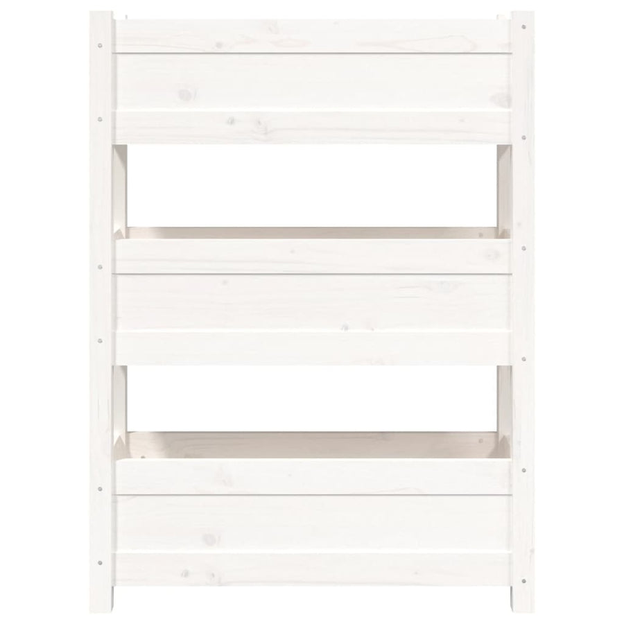 Plantenbak 77X25X104,5 Cm Massief Grenenhout Wit