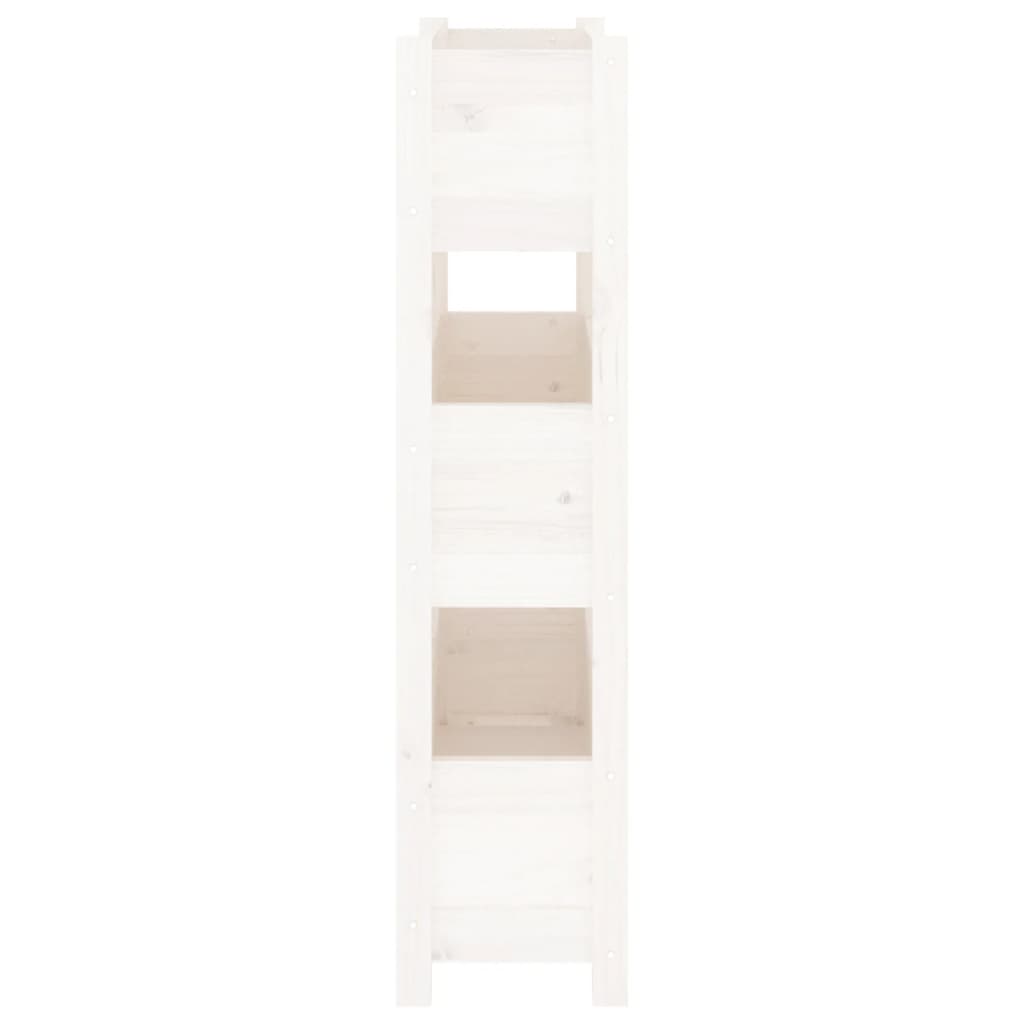 Plantenbak 77X25X104,5 Cm Massief Grenenhout Wit