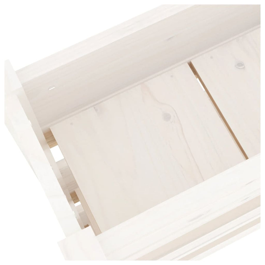 Plantenbak 77X25X104,5 Cm Massief Grenenhout Wit
