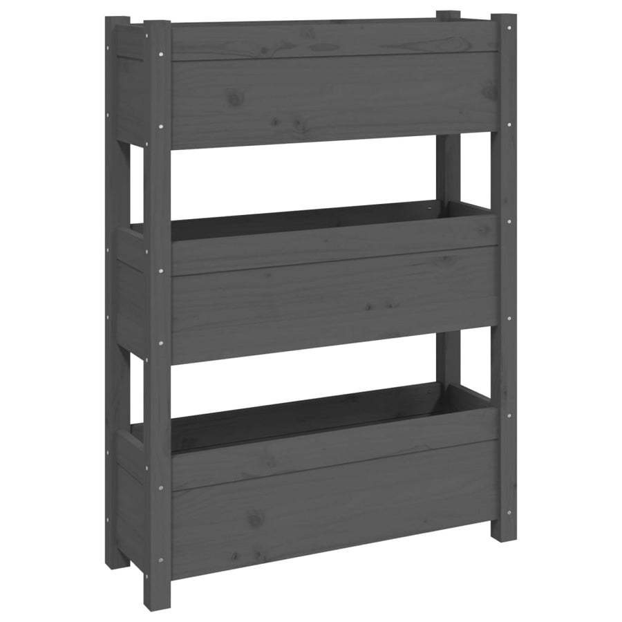 Plantenbak 77X25X104,5 Cm Massief Grenenhout Grijs