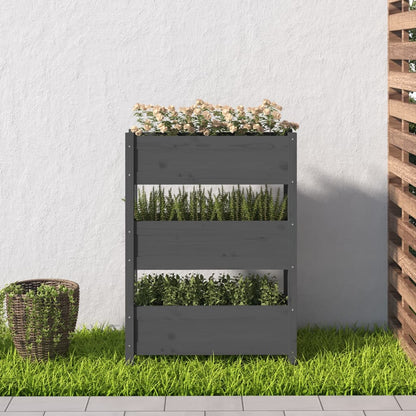 Plantenbak 77X25X104,5 Cm Massief Grenenhout Grijs