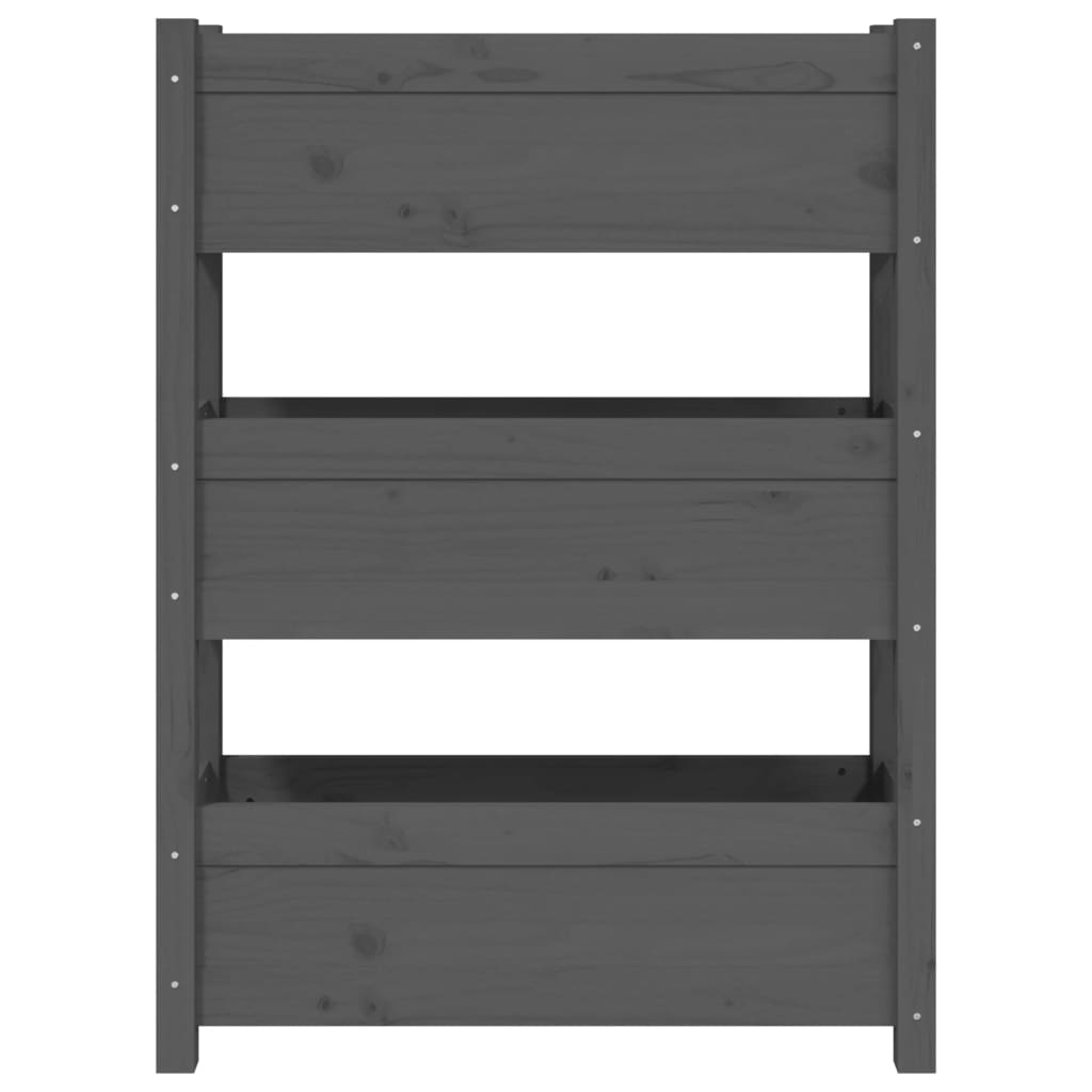 Plantenbak 77X25X104,5 Cm Massief Grenenhout Grijs