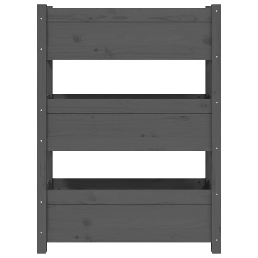 Plantenbak 77X25X104,5 Cm Massief Grenenhout Grijs