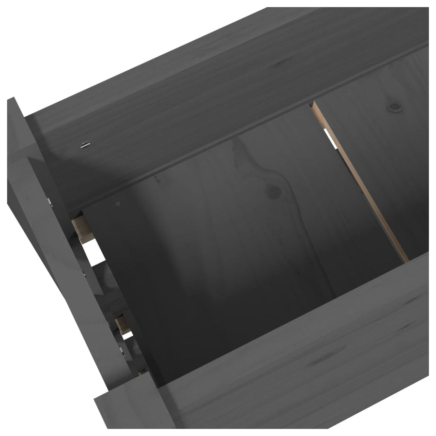 Plantenbak 77X25X104,5 Cm Massief Grenenhout Grijs