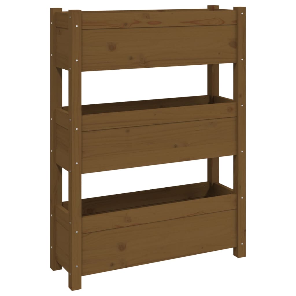Plantenbak 77X25X104,5 Cm Massief Grenenhout Honingbruin