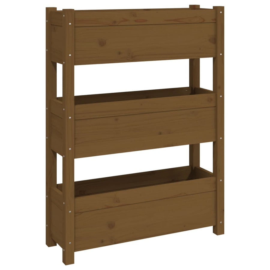 Plantenbak 77X25X104,5 Cm Massief Grenenhout Honingbruin