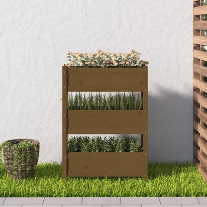 Plantenbak 77X25X104,5 Cm Massief Grenenhout Honingbruin