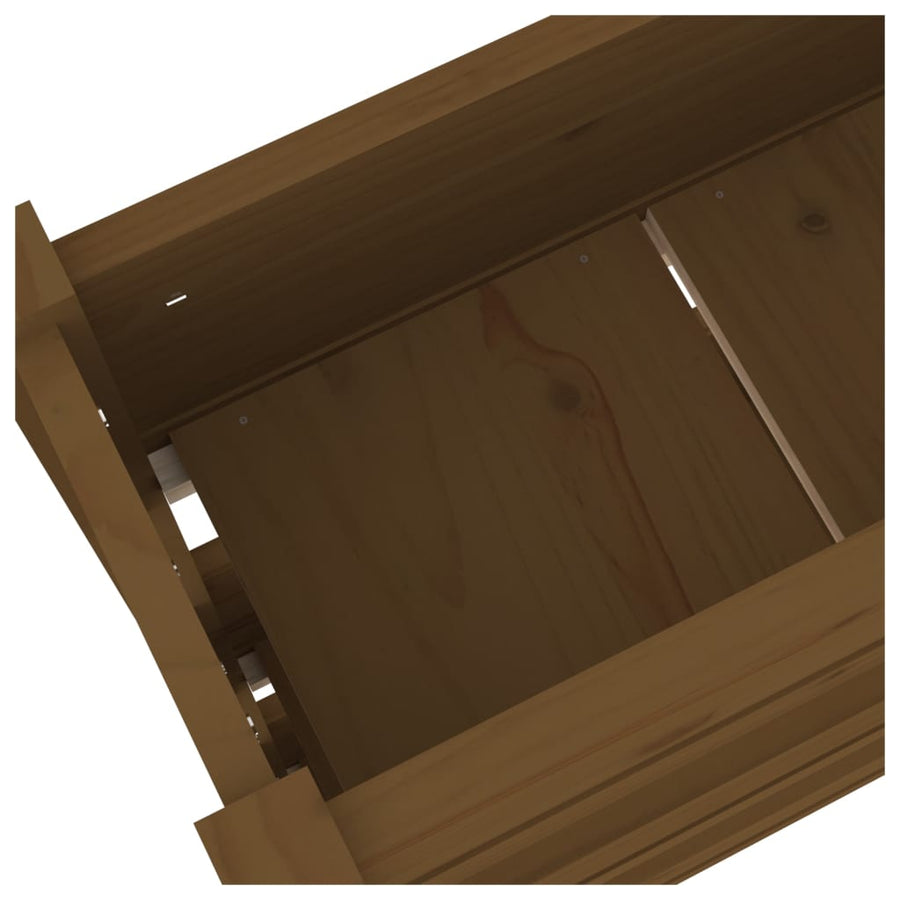 Plantenbak 77X25X104,5 Cm Massief Grenenhout Honingbruin