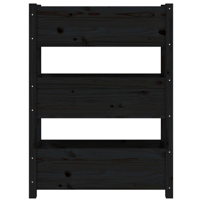 Plantenbak 77X25X104,5 Cm Massief Grenenhout Zwart