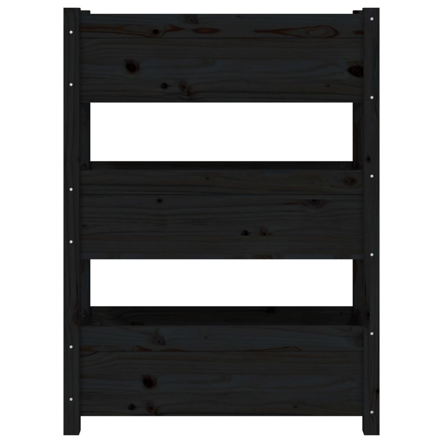 Plantenbak 77X25X104,5 Cm Massief Grenenhout Zwart