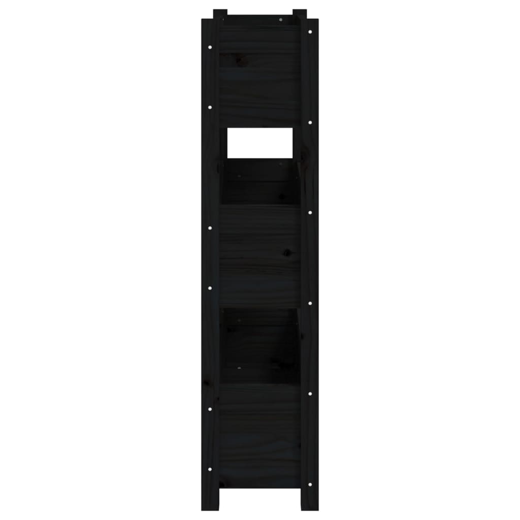 Plantenbak 77X25X104,5 Cm Massief Grenenhout Zwart