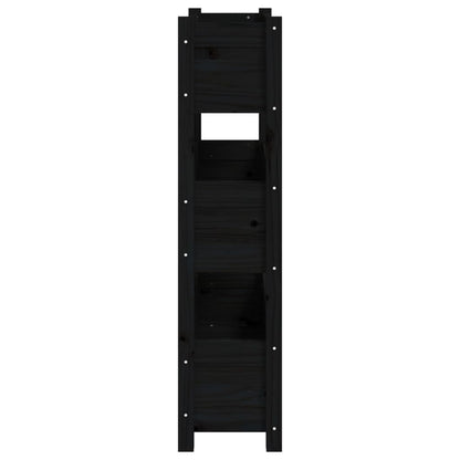 Plantenbak 77X25X104,5 Cm Massief Grenenhout Zwart